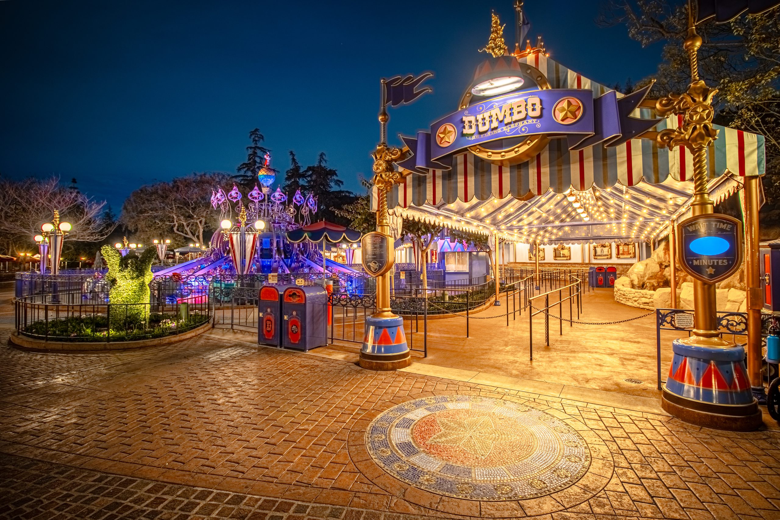 Disneyland's Fantasyland, Dumbo the Flying Elephant ride entrance