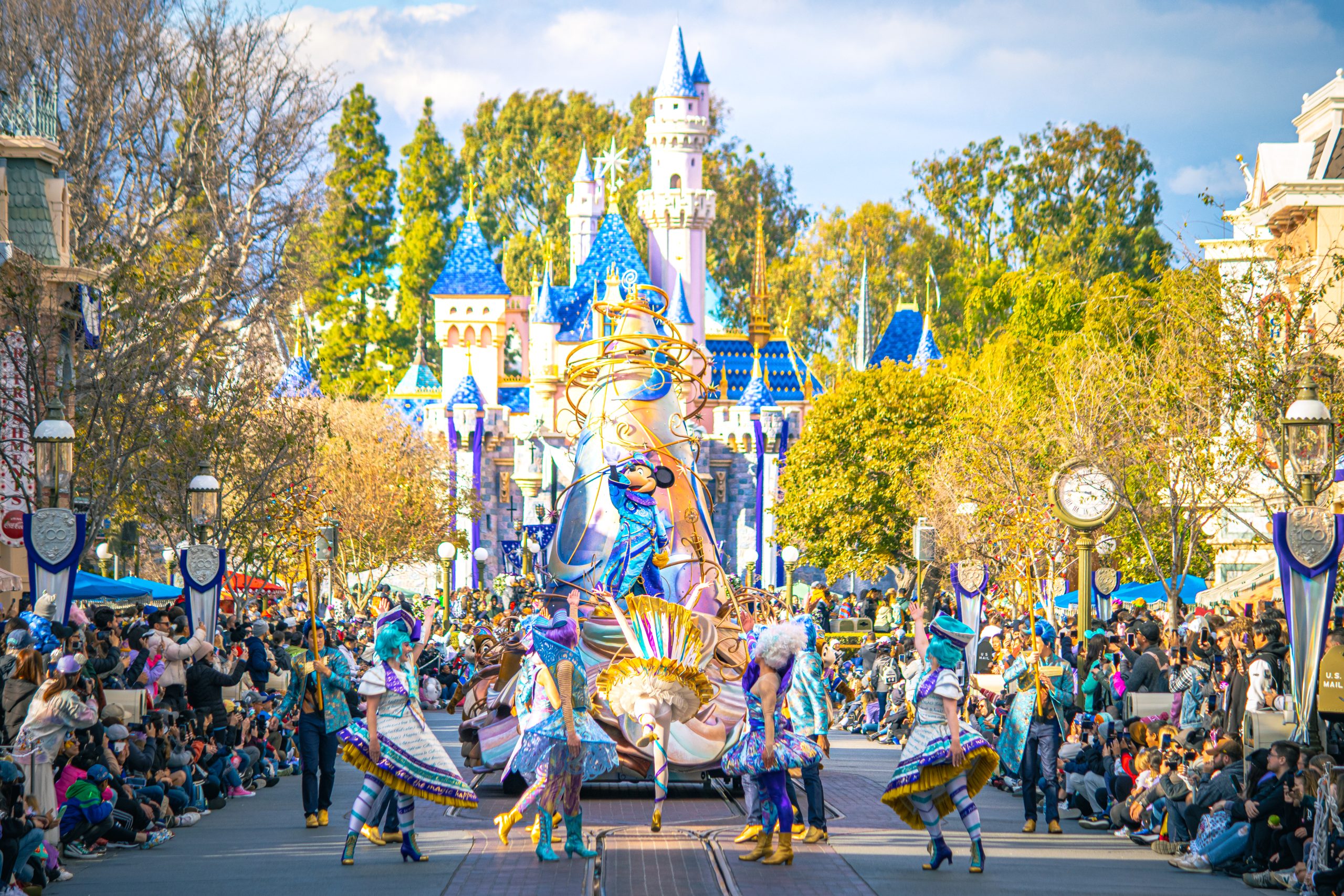 Magic Happens Parade opening float at Disneyland