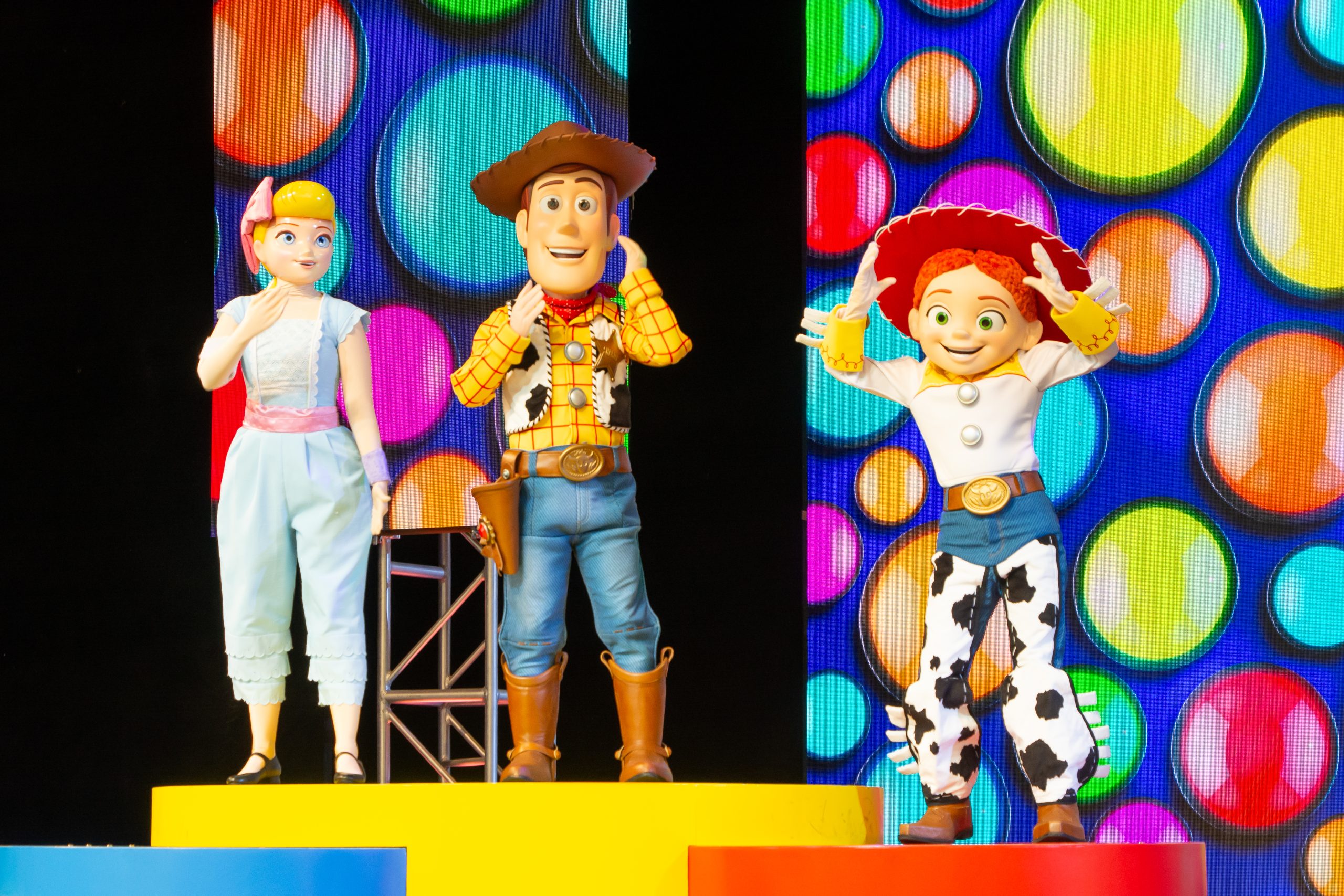 Pixar Pals Playtime Party at Disneyland, Pixar Fest, Woody, Bo Peep, and Jessie