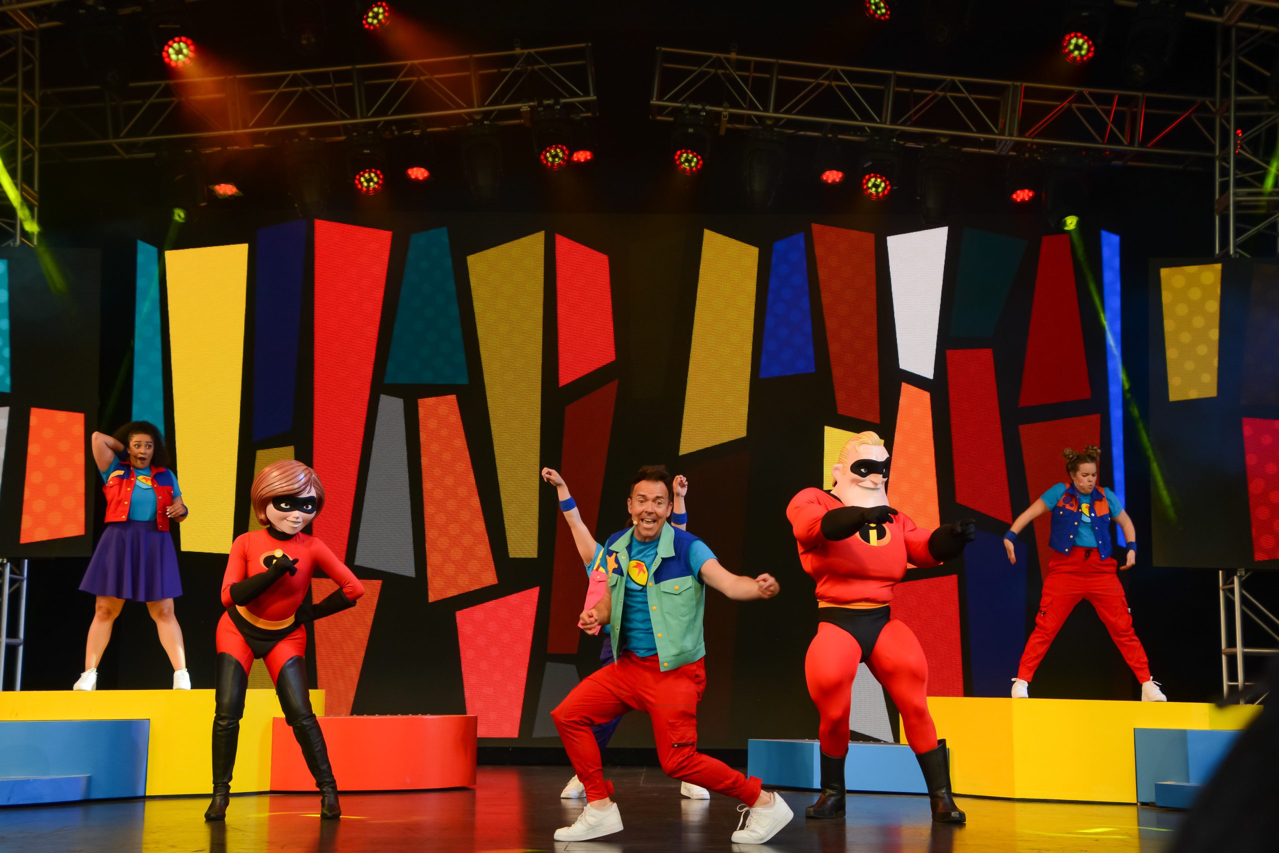 Pixay Pals Playtime Party stage during Pixar Fest, Disneyland Park