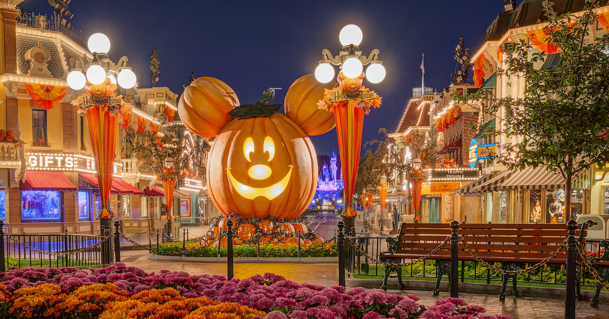 Halloween Time at Disneyland Resort, Mickey pumpkin on Main Street