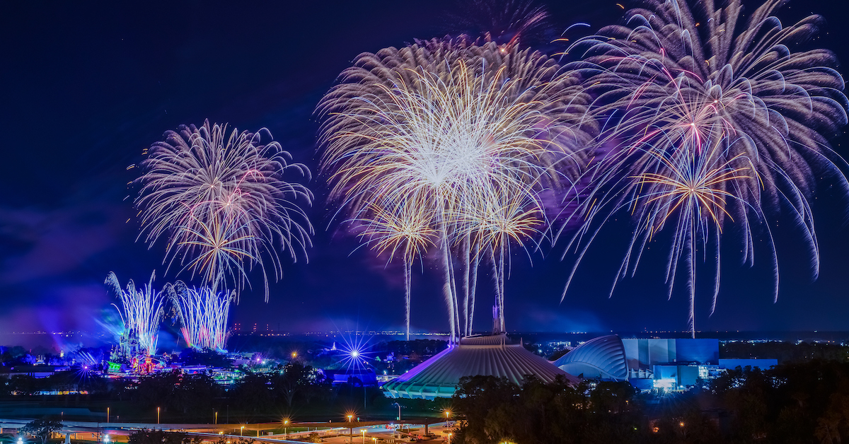 Fireworks at Magic Kingdom from Disney's Contemporary Resort, free ways to entertain kids at Disney World Resorts