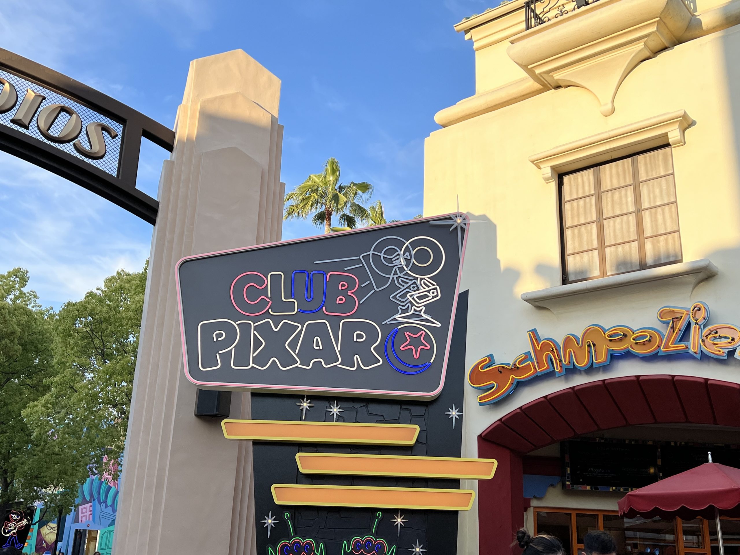 The entrance sign for Club Pixar at California Adventure