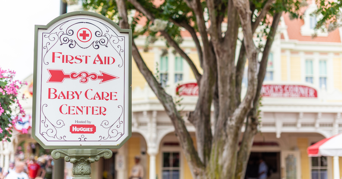 Disney Baby Care Centers, sign for Magic Kingdom Park Baby Care Center