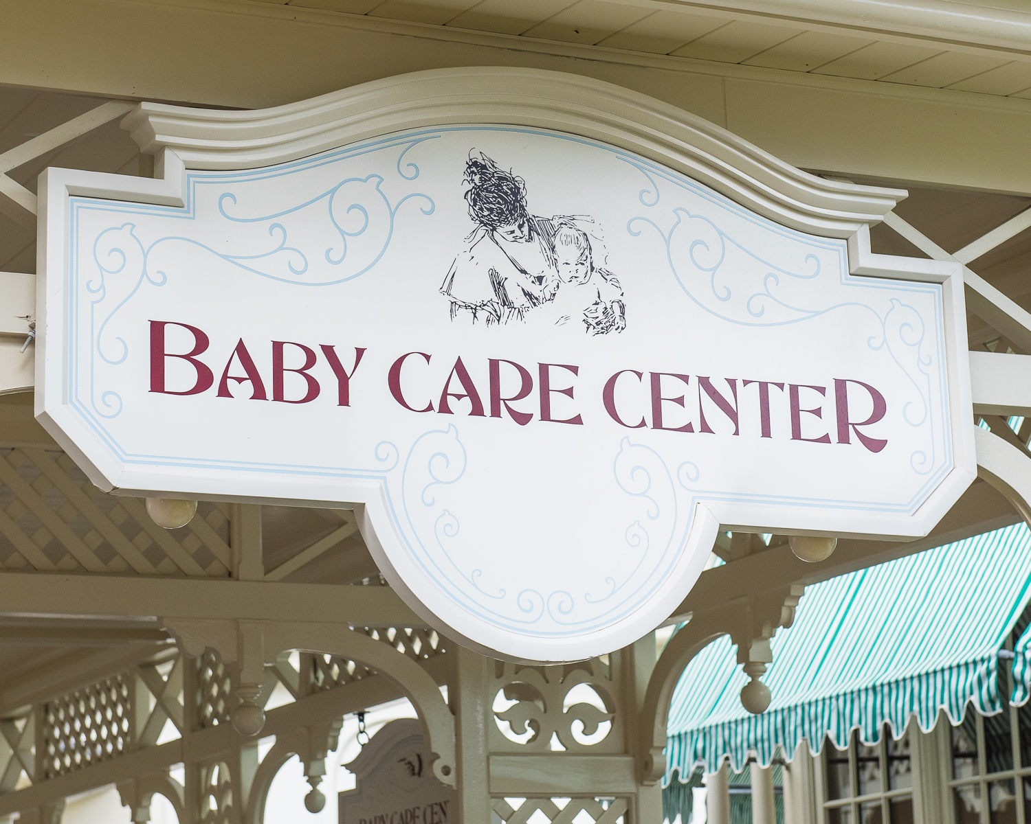 Disney Baby Care Centers, sign at Magic Kingdom Park