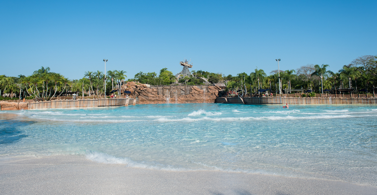 Typhoon Lagoon, Blustery Bay empty on a sunny day