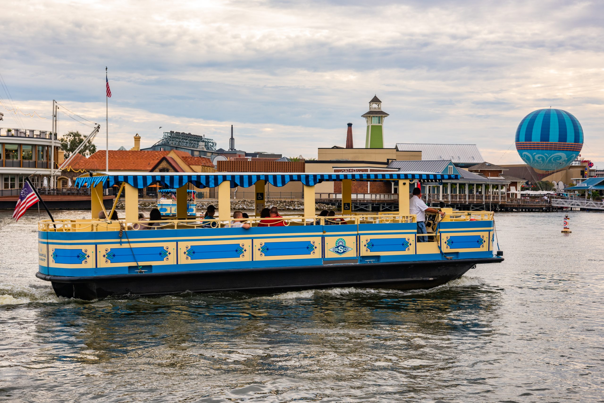 Water taxi boat at Disney Springs